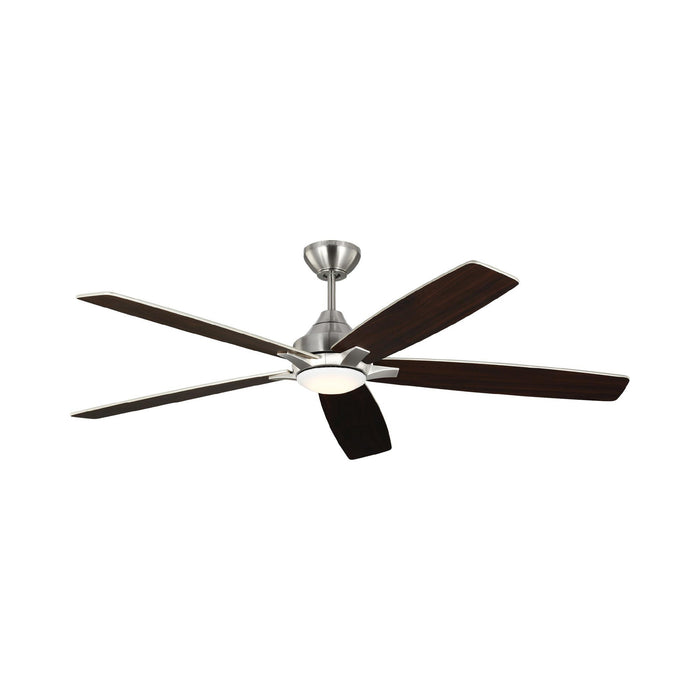 Lowden Indoor / Outdoor LED Ceiling Fan in Brushed Steel/Silver/American Walnut (60-Inch).