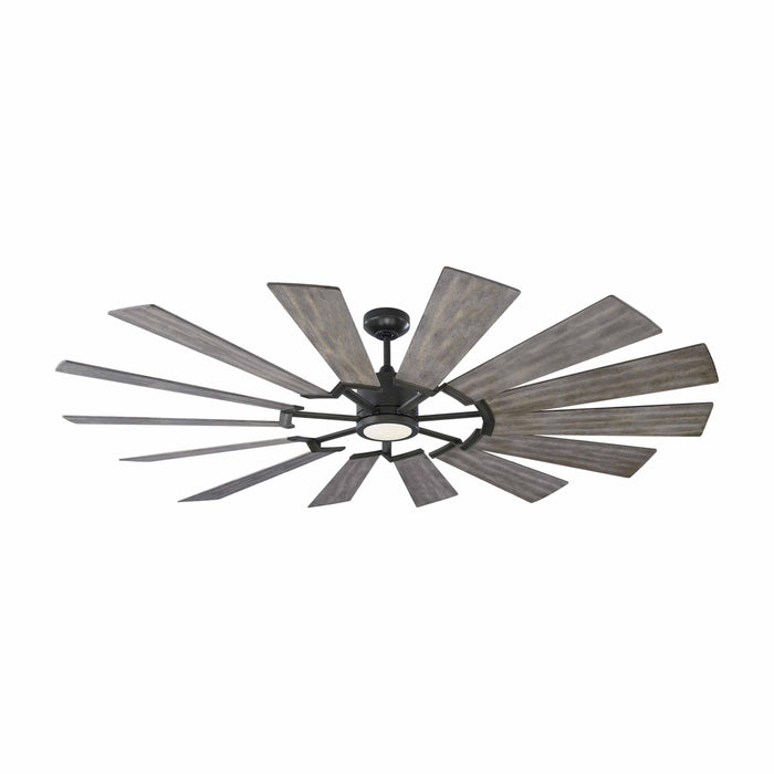 Prairie LED Ceiling Fan in Aged Pewter (72-Inch).