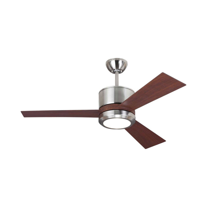 Vision II LED Ceiling Fan in Brushed Steel/Teak ABS.
