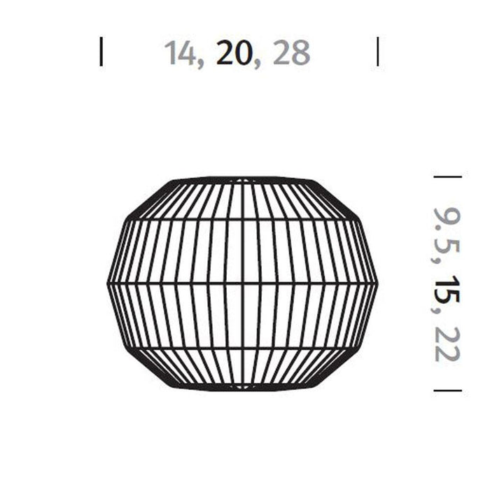 Nelson® Angled Sphere Bubble Pendant Light in Line Drawing