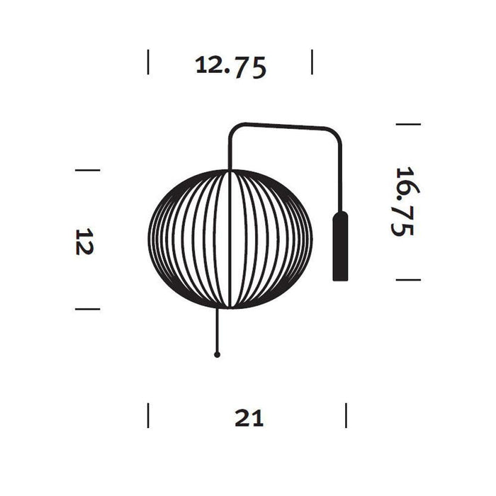 Nelson® Ball Wall Light in Line Drawing