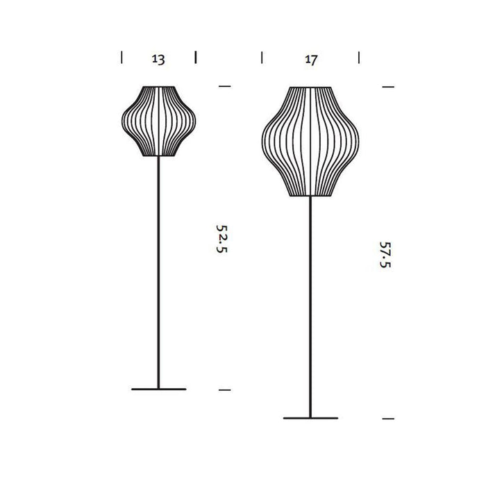 Nelson® Pear Lotus Floor Lamp in Line Drawing