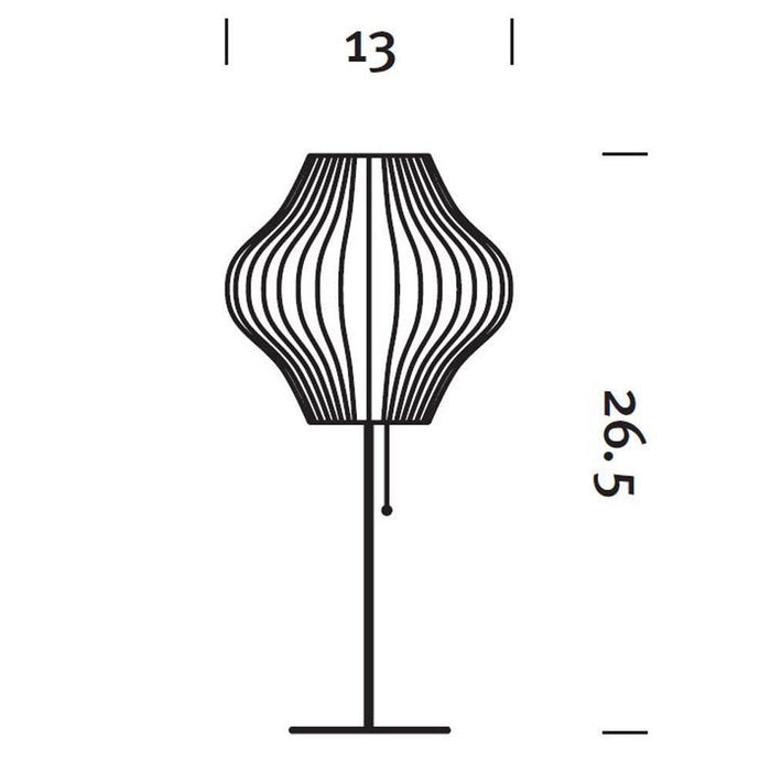Nelson® Pear Lotus Table Lamp in Line Drawing