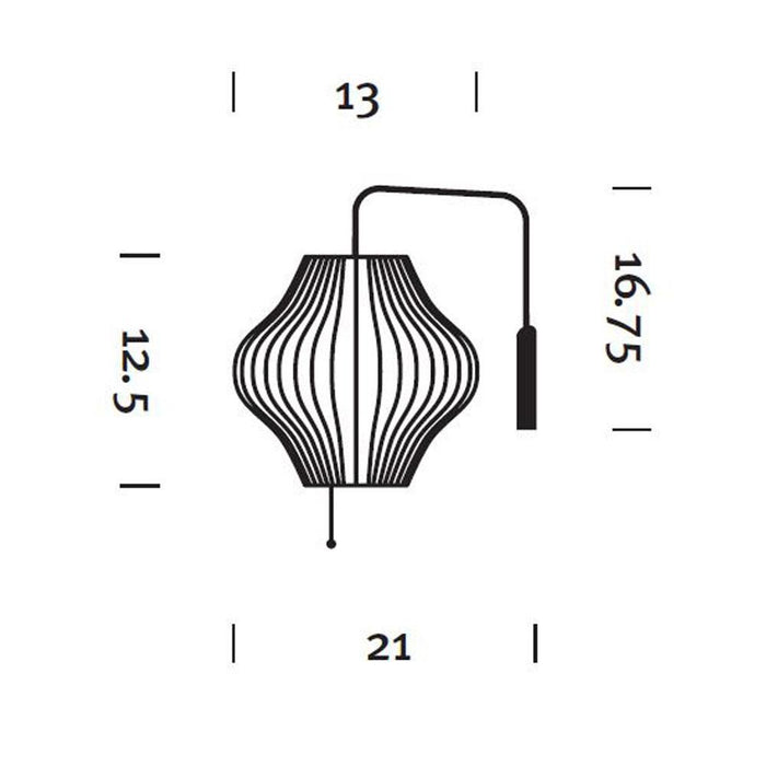 Nelson® Pear Wall Light in Line Drawing