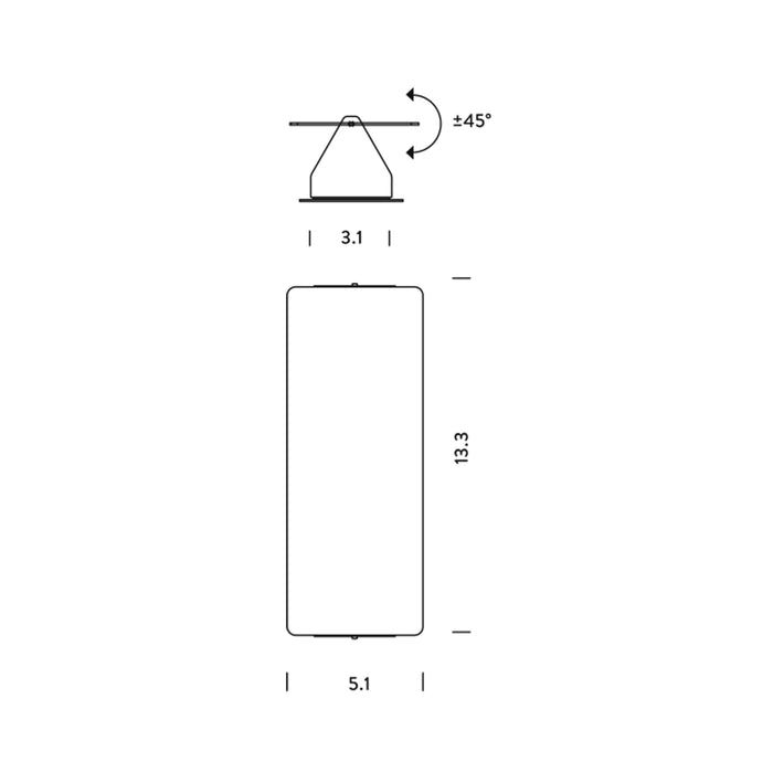 Applique A Volet Pivotant Double Wall Light - line drawing.