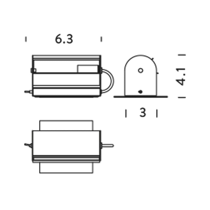 Applique Cylindrique Wall Light - line drawing.