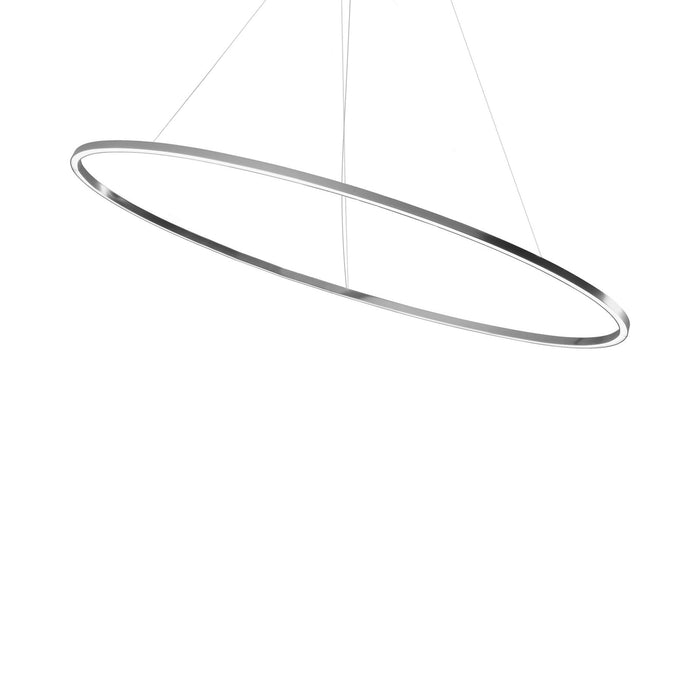 Ellisse LED Major Pendant Light in Polished Aluminum.