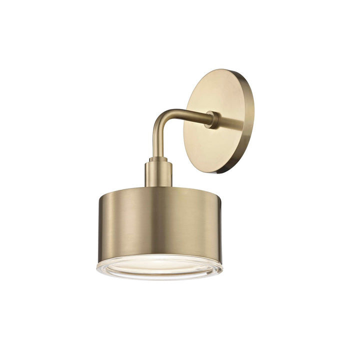 Nora LED Wall Light in Aged Brass.