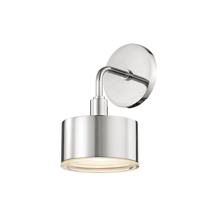 Nora LED Wall Light in Polished Nickel.