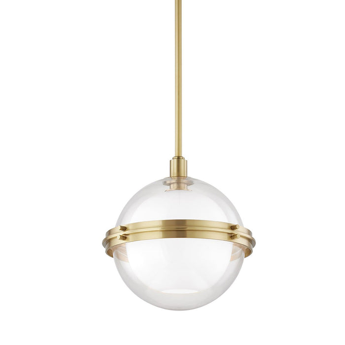 Northport Pendant Light in Small/Aged Brass.