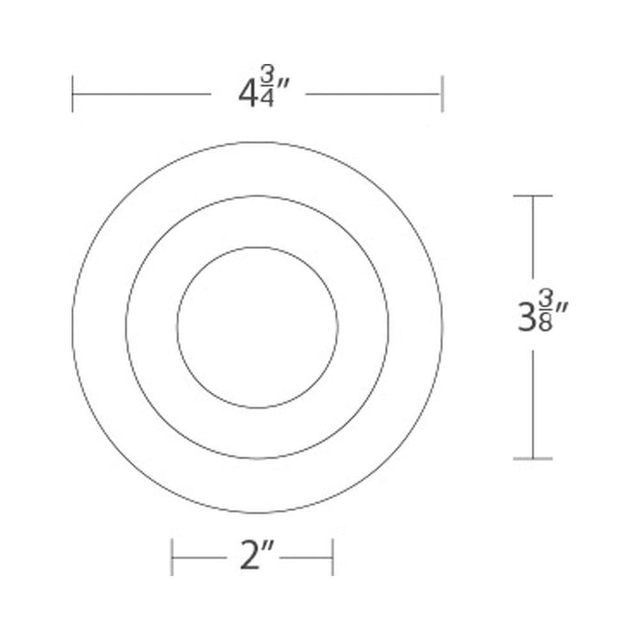 Ocularc 3.5 Round Adjustable Downlight LED Recessed Trim - line drawing.