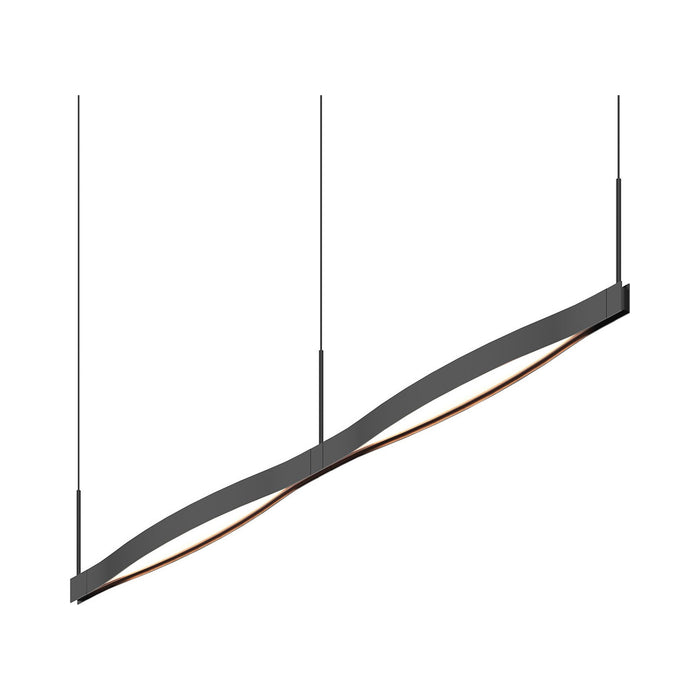 Ola™ LED Linear Pendant Light in Satin Black/2-Light.