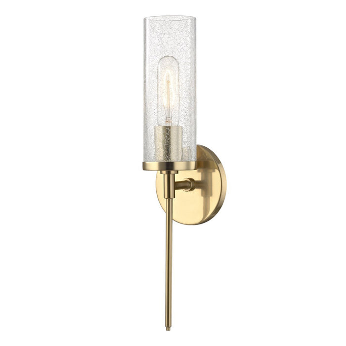 Olivia Wall Light in Aged Brass/Glass.