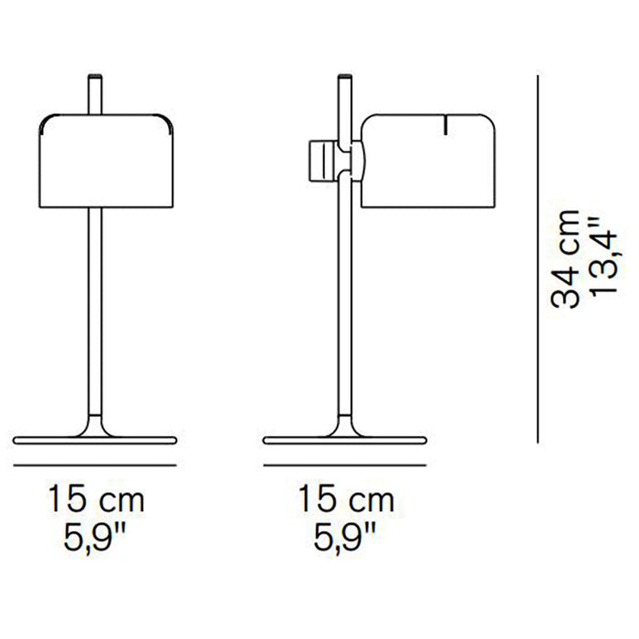 Mini Coupe LED Table Lamp - line drawing