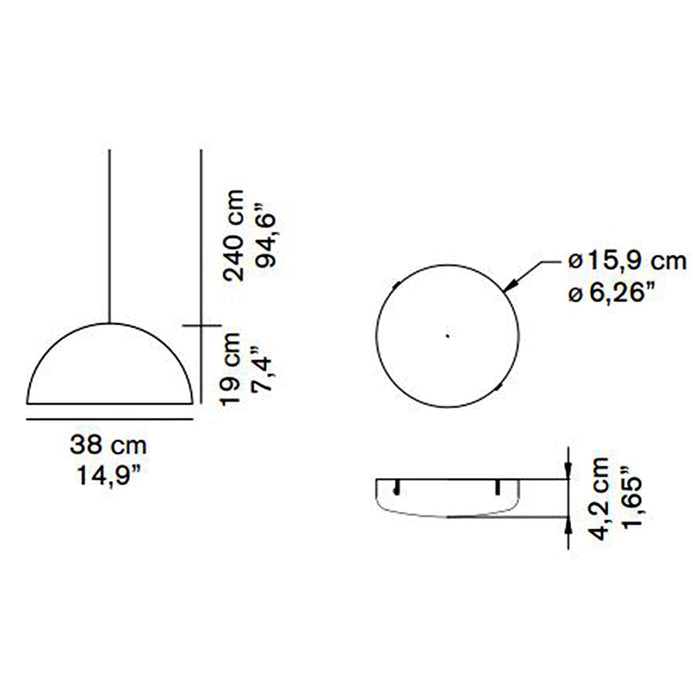 Sonora Pendant Light - line drawing.