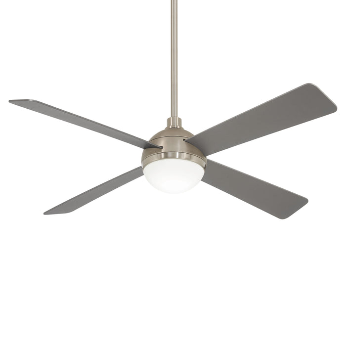 Orb LED Ceiling Fan in Brushed Steel / Brushed Nickel.
