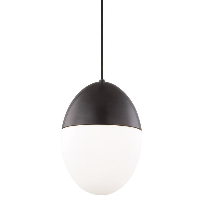 Orion Oval Pendant Light in Black and White.