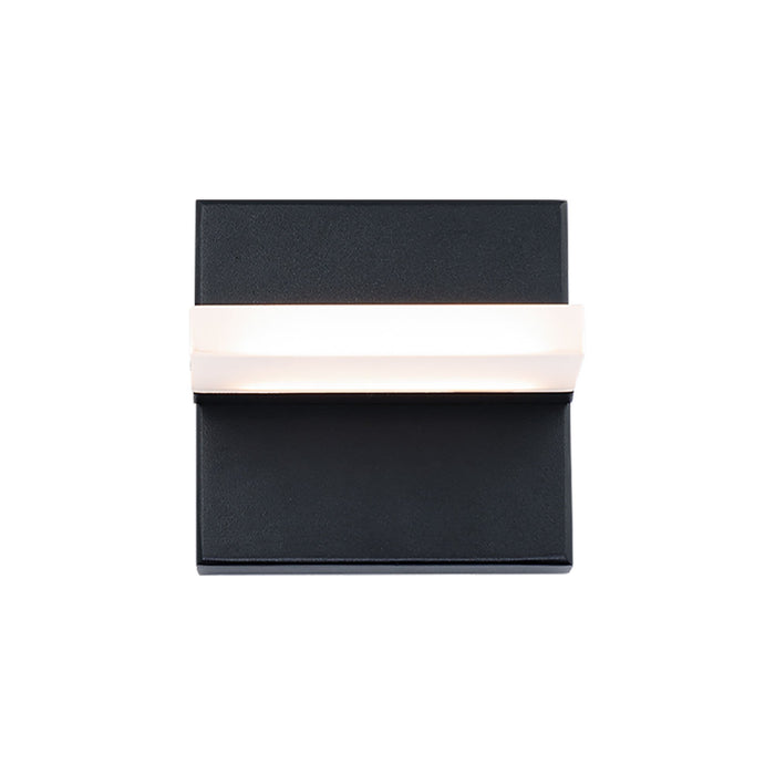 Oslo Squared Outdoor LED Wall Light in Black.