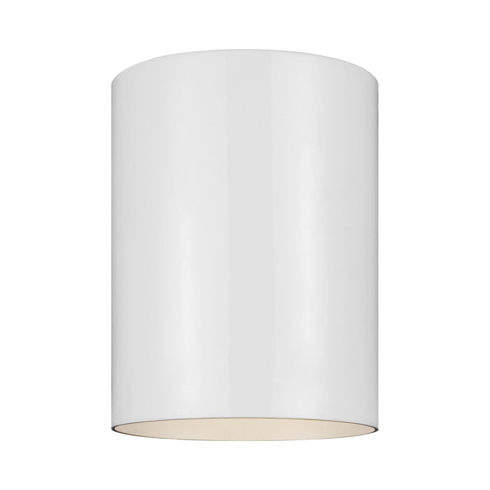 Outdoor Cylinders Ceiling Flush Mount in White.