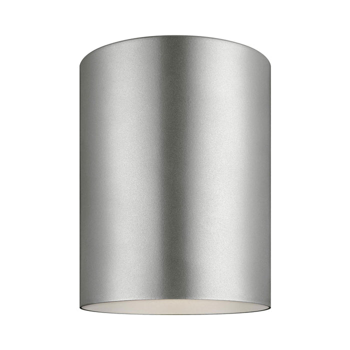 Outdoor Cylinders Ceiling Flush Mount in Painted Brushed Nickel.