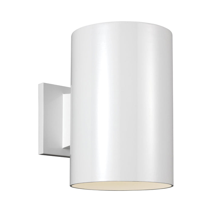 Outdoor Cylinders LED Wall Light in 9-Inch/White.