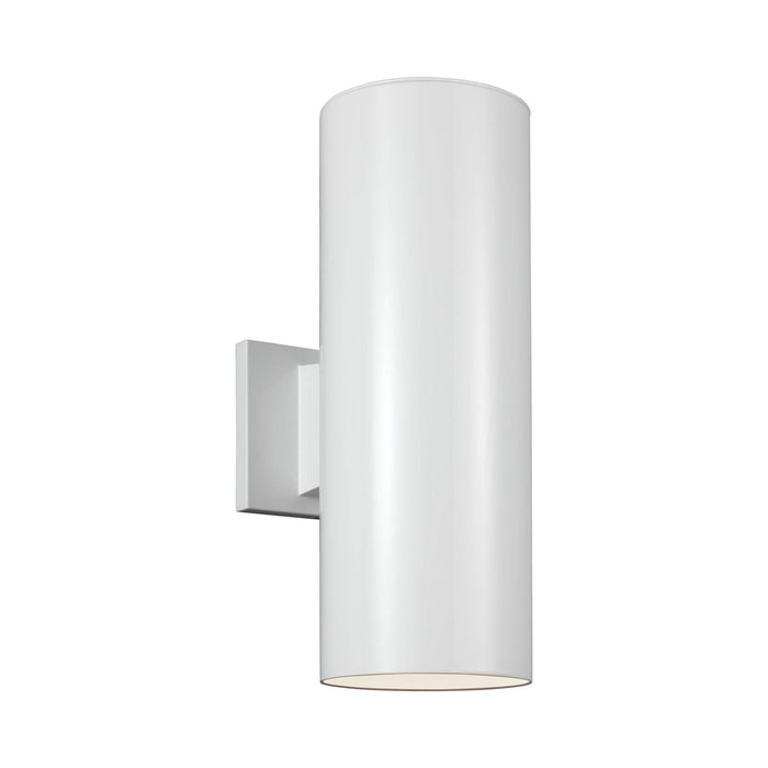 Outdoor Cylinders LED Wall Light in 14.25-Inch/White.
