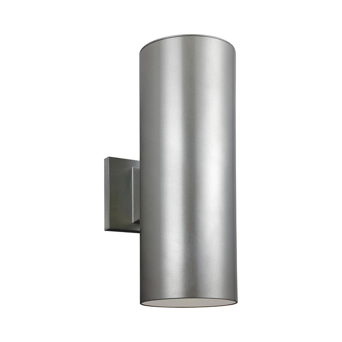 Outdoor Cylinders LED Wall Light in 14.25-Inch/Painted Brushed Nickel.