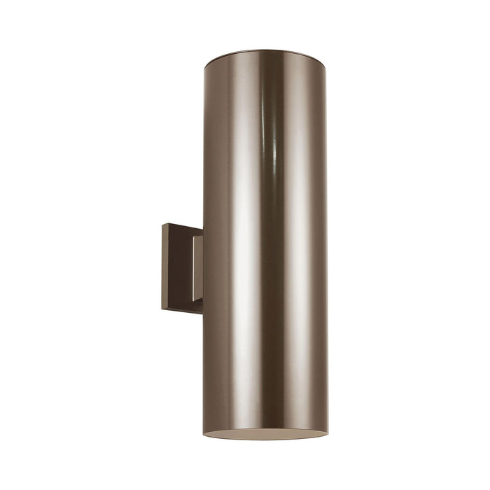 Outdoor Cylinders LED Wall Light in 18.25-Inch/Bronze.