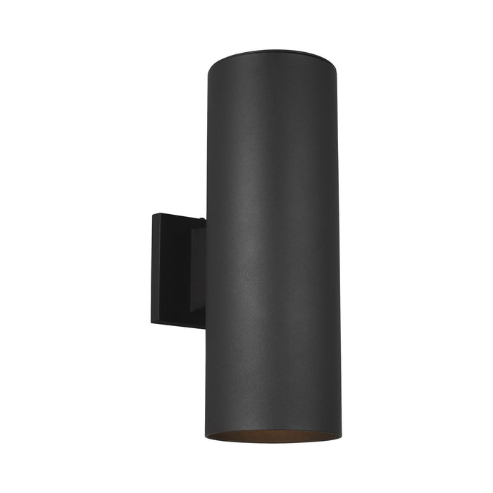 Outdoor Cylinders Two Light Wall Light in Small/Black.