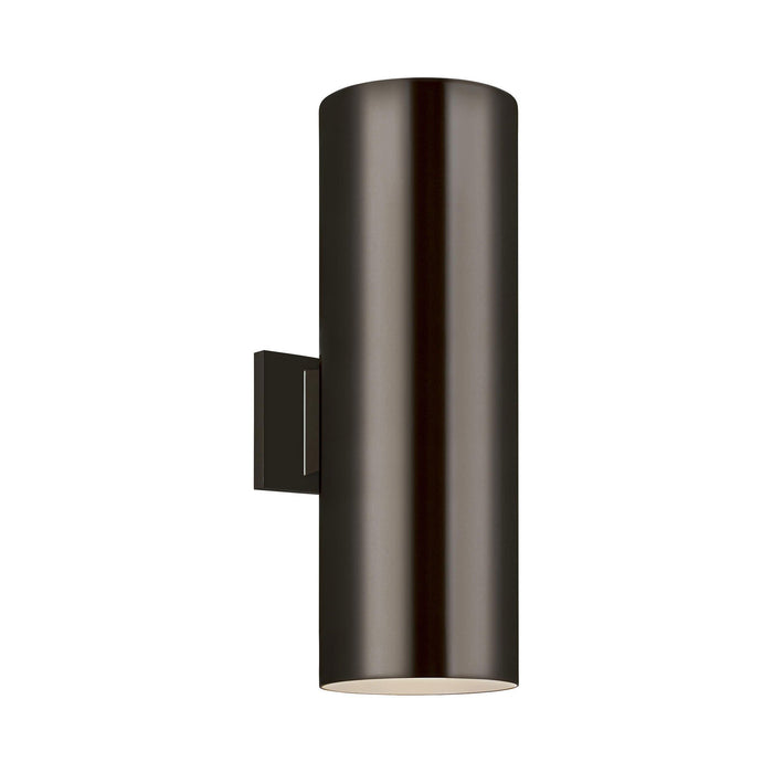 Outdoor Cylinders Two Light Wall Light in Large/Bronze.