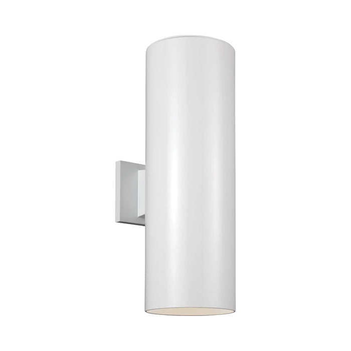 Outdoor Cylinders Two Light Wall Light in Large/White.