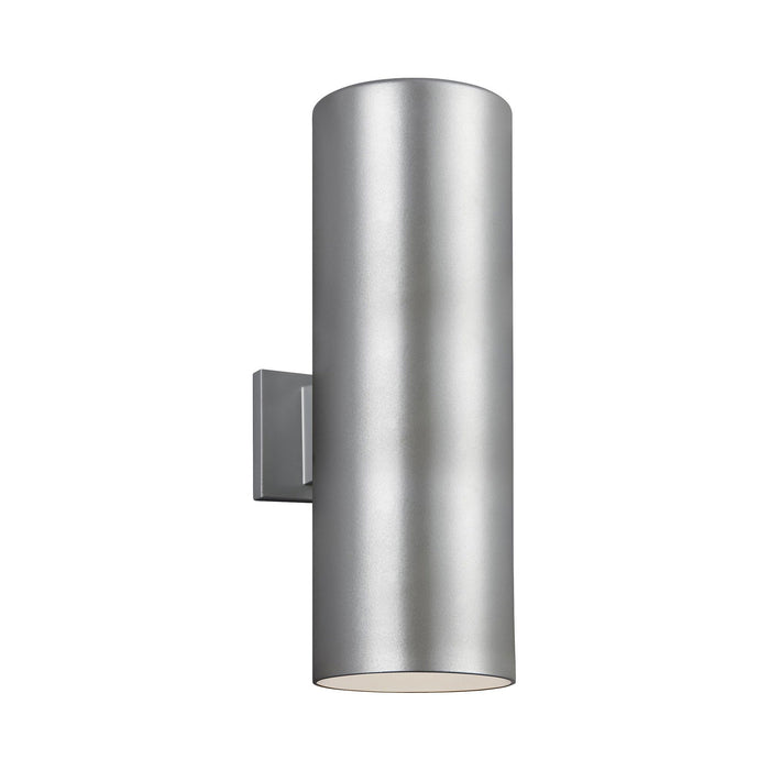 Outdoor Cylinders Two Light Wall Light in Large/Painted Brushed Nickel.