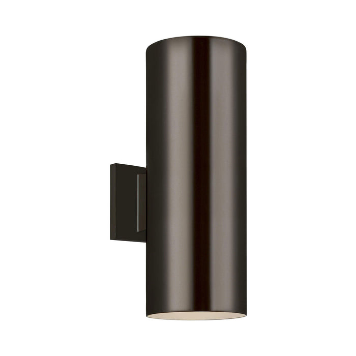 Outdoor Cylinders Two Light Wall Light in Black.