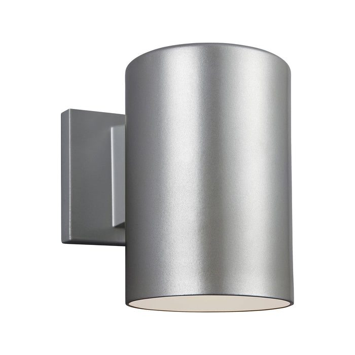 Outdoor Cylinders Wall Light in Small/65W/Painted Brushed Nickel.