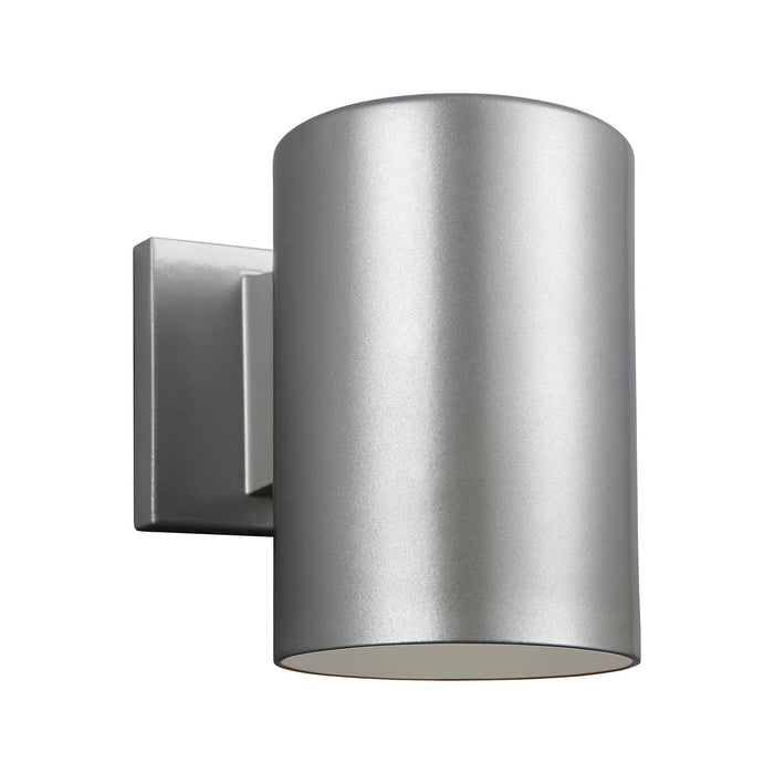 Outdoor Cylinders Wall Light in Small/14W/Painted Brushed Nickel.