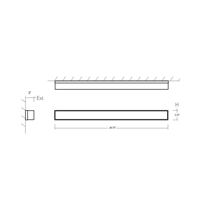 Adagio LED Vanity Bath Light - line drawing.