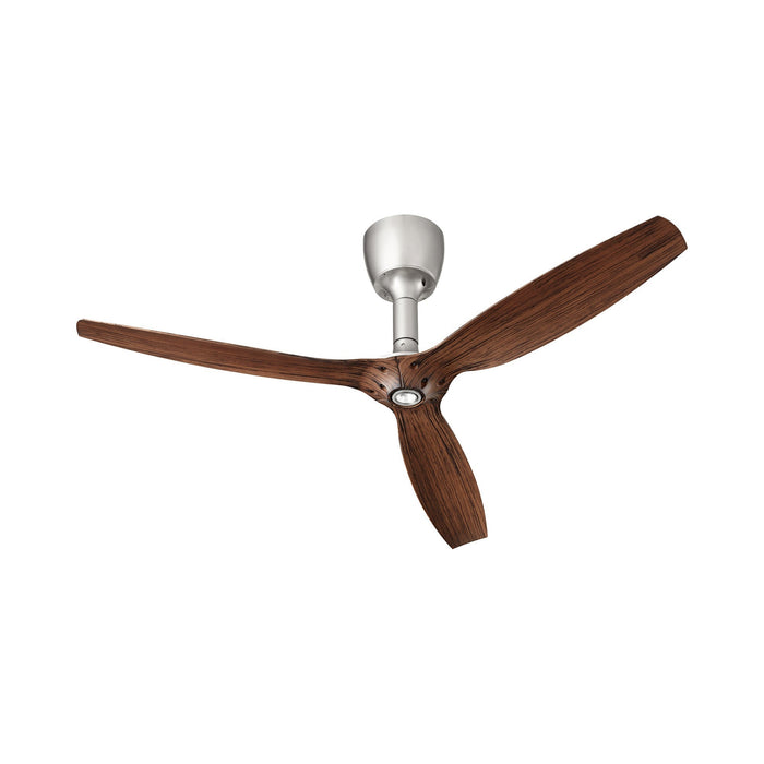 Alpha LED Ceiling Fan in Satin Nickel/Walnut.