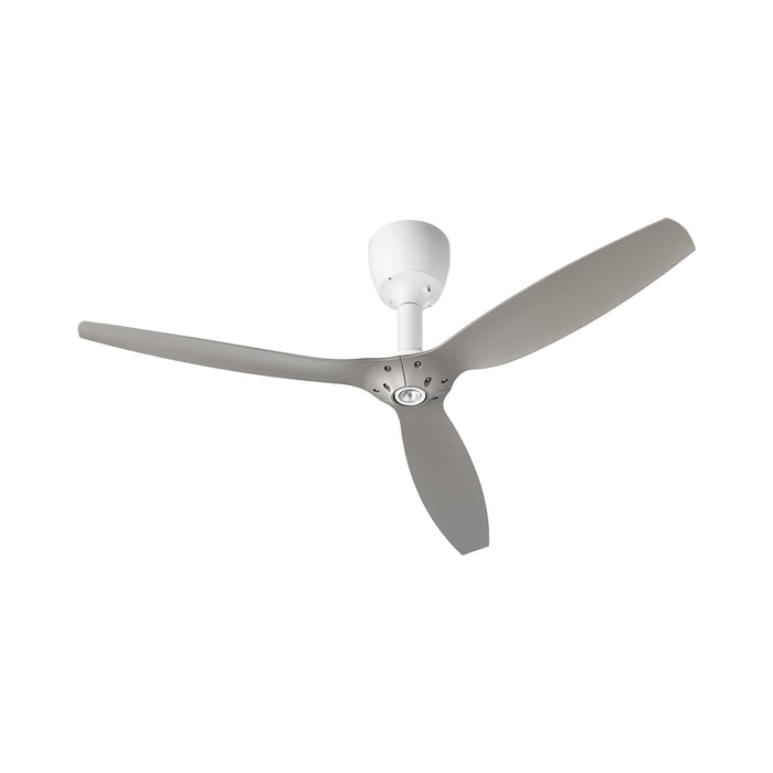 Alpha LED Ceiling Fan in White/Satin Nickel.