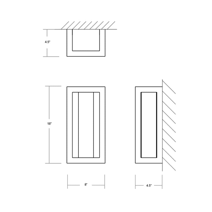 Aperto LED Outdoor Wall Light - line drawing.