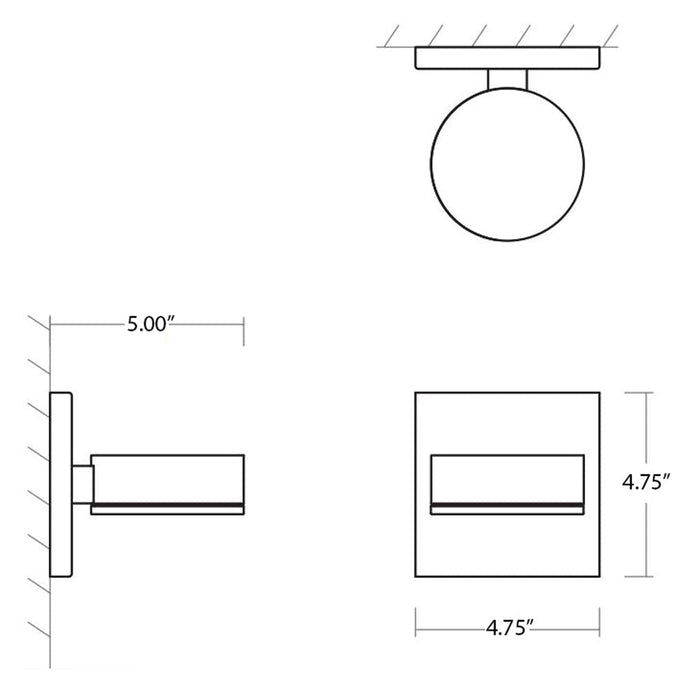 Ceres LED Outdoor Wall Light - line drawing.