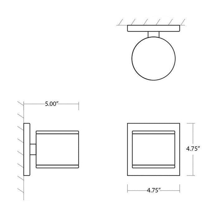 Ceres LED Outdoor Wall Light - line drawing.