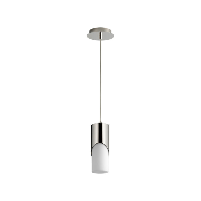 Ellipse LED Pendant Light in Glass/Polished Nickel (11-Inch).