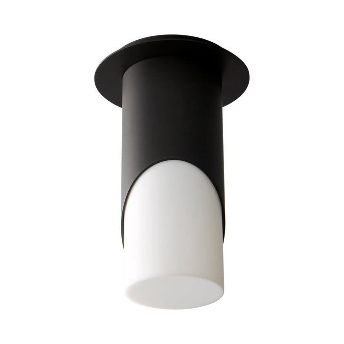 Ellipse LED Semi Flush Mount Ceiling Light in Acrylic/Black (Large).
