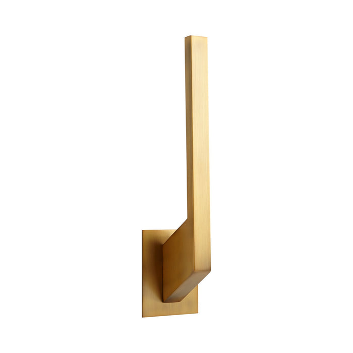 Mirage LED Bath Wall Light in Aged Brass.