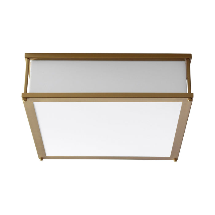 Modulo LED Flush Mount Ceiling Light in Aged Brass.