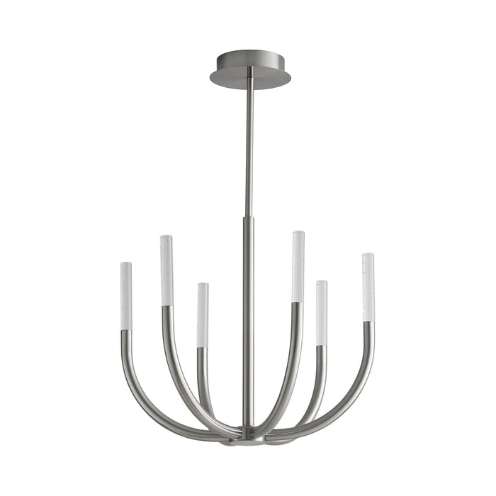 Presto! LED Chandelier in Satin Nickel.