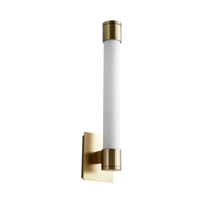 Zenith LED Bath Wall Light in Aged Brass.