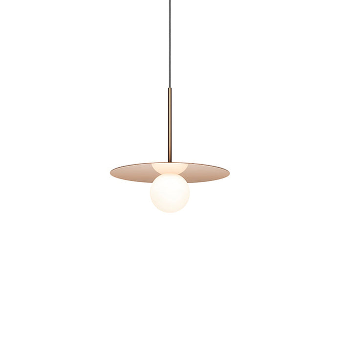 Bola LED Disc Pendant Light in Rose Gold (Small).