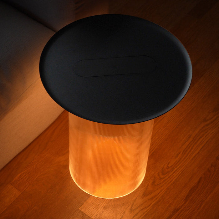 Carousel LED Floor Lamp in living room.