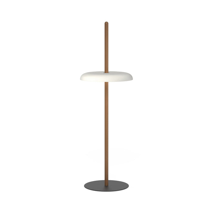 Nivel LED Floor Lamp in Walnut/White.